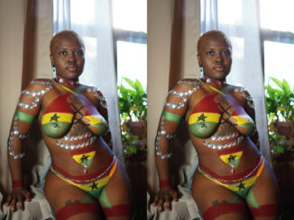 Ghana Girl Goes Nude In Ghana Flag Painting