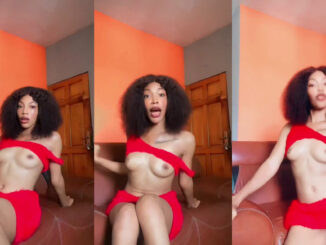 Upcoming Naija Music Artist “Temi The Baddie” Singing To Her Song Naked Flaunting Her Boobs And Flashing Her Pussy