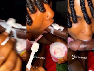 Ice Cream Solution!! She Sucks The Ice Cream Off His Dick As She Gives Him Blowjob