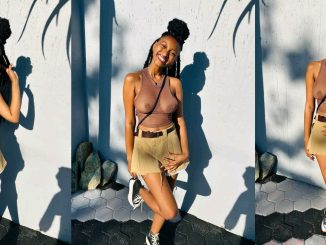 Sexy Stylish Mzansi Ama2k Girl Flaunts Her Pierced Nipples Boobs in See Through