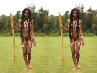 Traditional African Girl In Body Paint Goes Nude In Crude Style