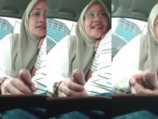 Beautiful Innocent Looking Nerdy Hijabi Indonesian Girl Strokes Her Man’s Dick In His Car