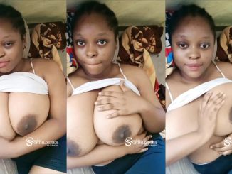 Come And Suck, As Nigerian Girl Puts Her Very Big Boobs On Display