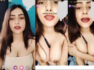 Indian Desi Girl On Live Stream Flaunts Her Boobs With Long Standing Nipples