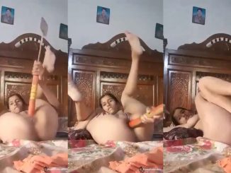 Indian Tamil Girl Fucks Her Pussy With A Big Kitchen Object