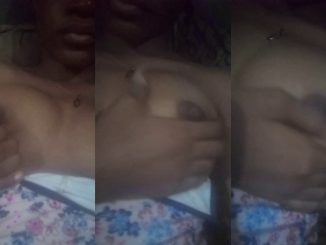 Nigerian Girl Squeezes Her Boobs, Revealing Her Aroused Nipples