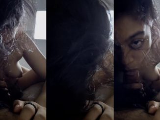 Sexy Indian Girlfriend Looks At Him As She Sucks His Dick
