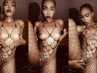 Temi The Baddie In Sexy Net Dress Flaunts Her Boobs, Nipples And Pussy And She’s Available For Hookup In Lagos, Nigeria