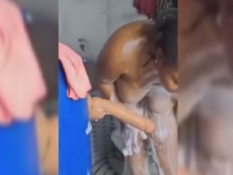 Naija Lady Using Dildo While Bathing