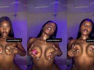 Abuja Hookup Girl Playing And Teasing Her Boobs In Nude Video