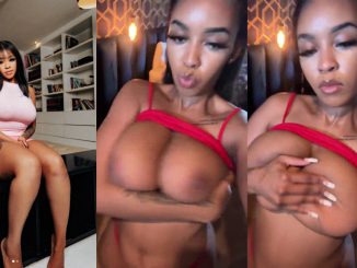 Hot Mzansi South African Model “Ontlametseofficial bunnypandora” Jiggling And Playing With Her Boobs In Nude Selfie Video