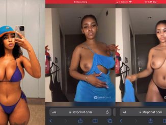 South African Mzansi Model “Ontlametseofficial bunnypandora” Takes Off Her Dress Revealing Her Boobs On Live Stream
