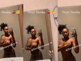 Wsyherofabuja Flaunting And Squeezing Her Boobs In Mirror Nude Selfie